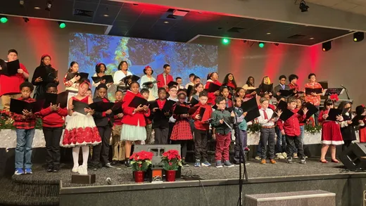 SCA students singing in the annual Christmas production